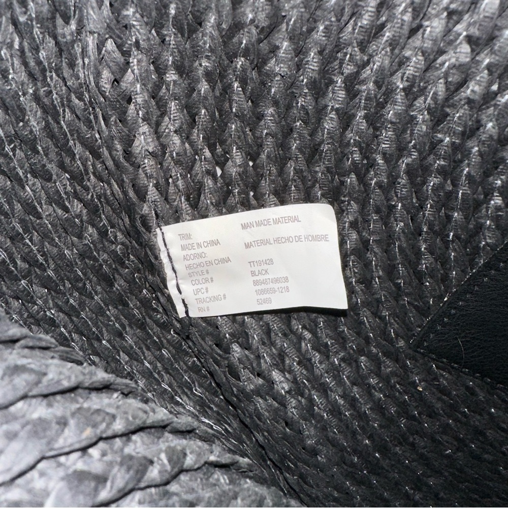 Black Circular Straw Bag - Picture 6 of 7